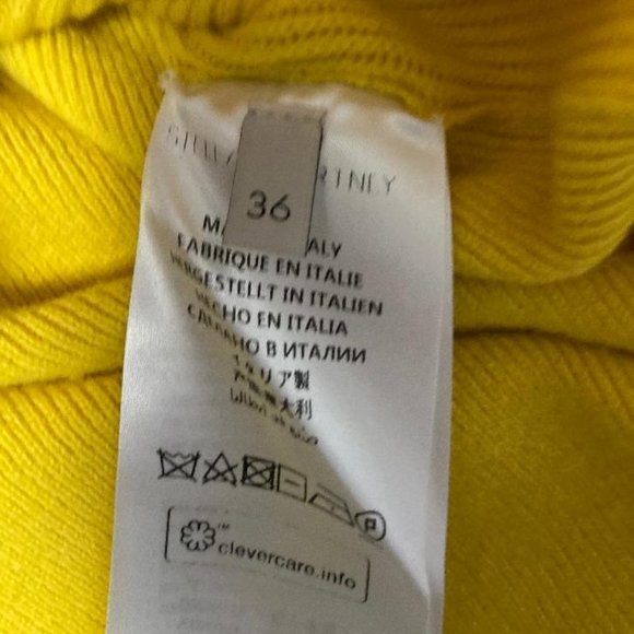Stella McCartney 100% Virgin Wool Yellow Sweater, Size 36 - Picture 8 of 9